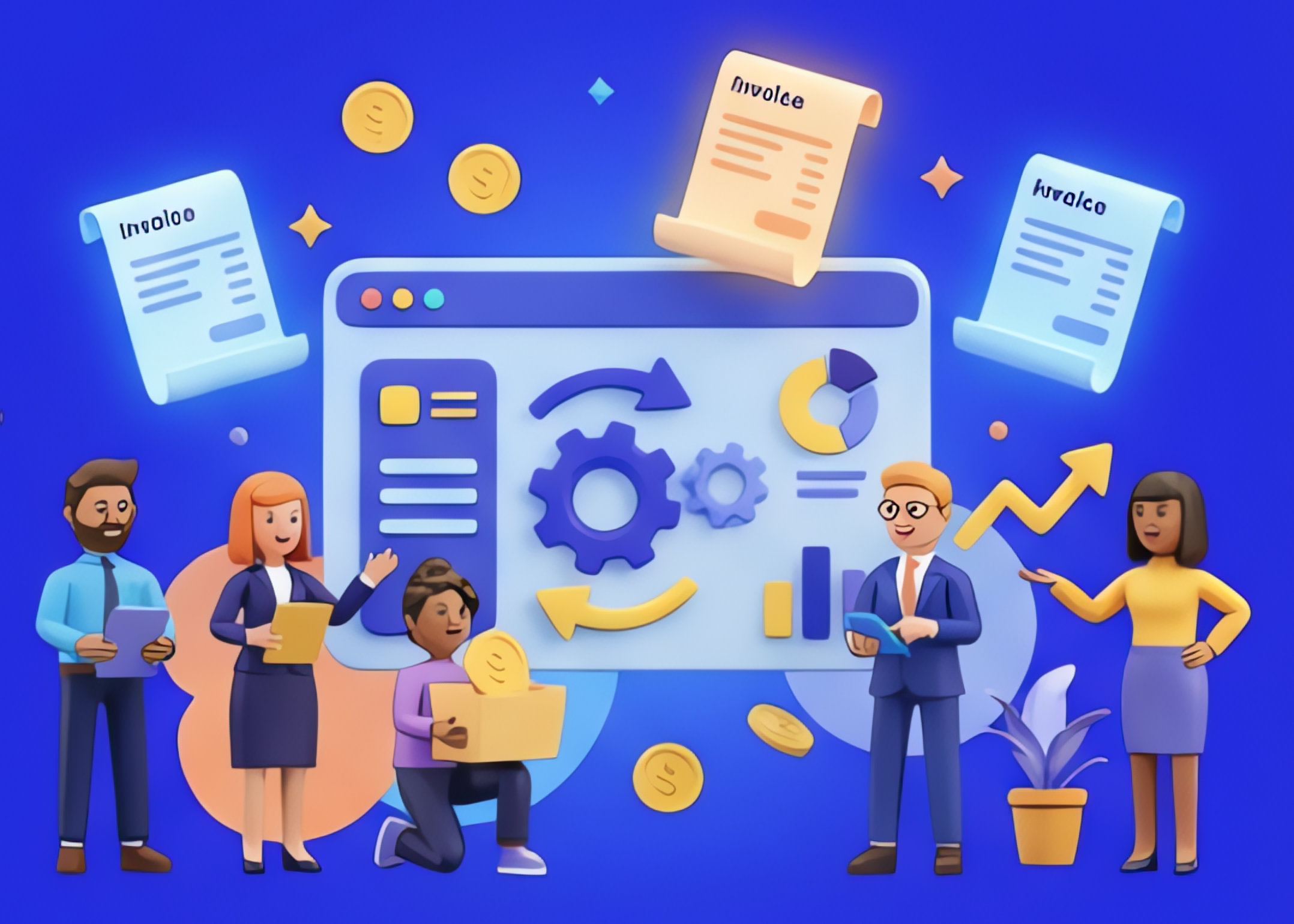 Team working on billing